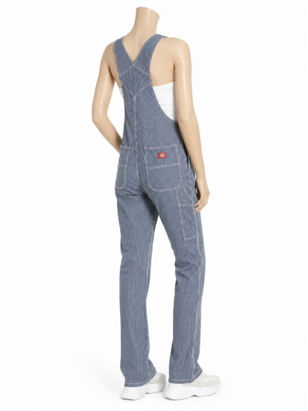 Dickies Hickory Stripe Denim Bib Overalls – Navy/White Railroad Stripe - Picture 6 of 10